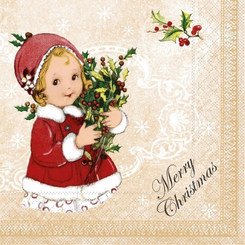 Mank Serviette Tissue Wiebke, 33 x 33 cm, 100 Stück - Weihnachten Merry Christmas Image