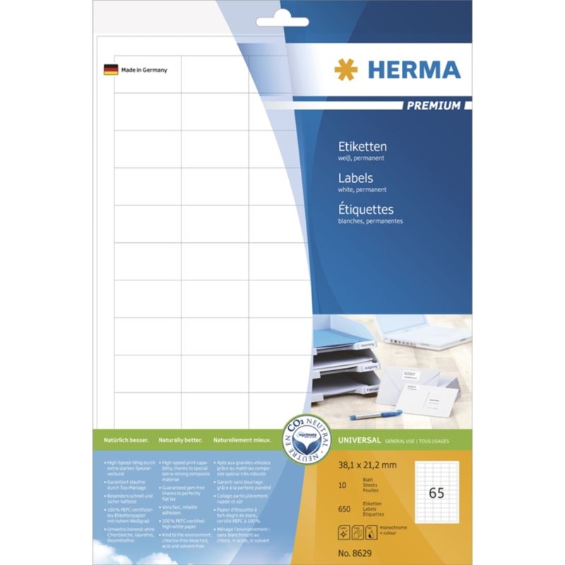 HERMA Universal-Etiketten PREMIUM, 210 x 148 mm, weiß Image