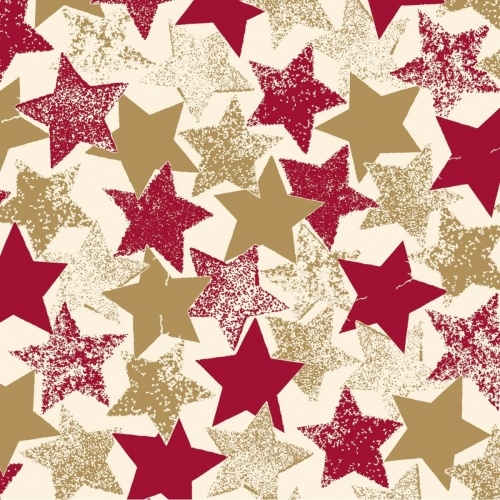 Mank Serviette Tissue Levi in Gold-Bordeaux, 40 x 40 cm, 100 Stück - Weihnachten Sterne Image