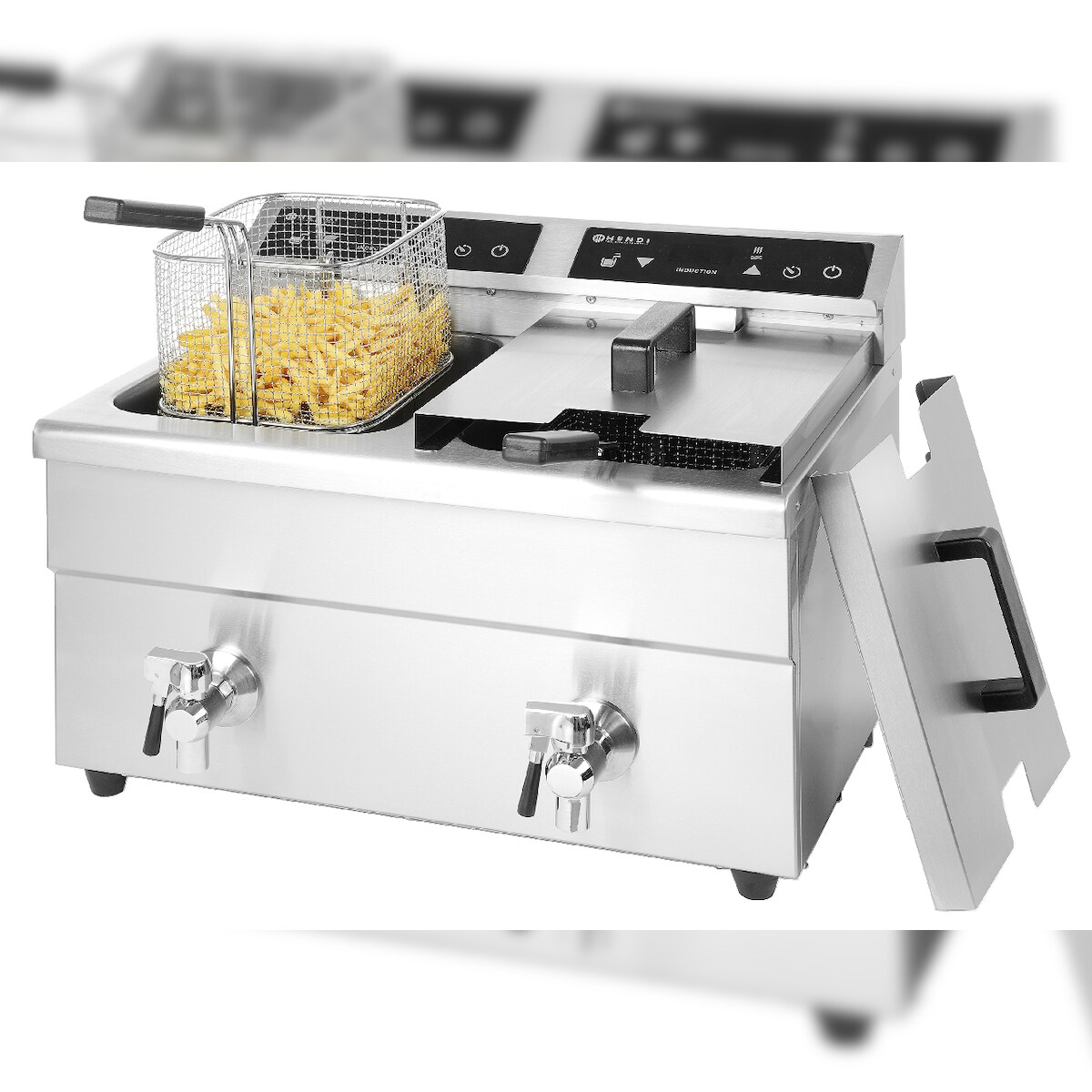 HENDI Doppel-Induktionsfritteuse, Edelstahl, 48.5 x 58 x 40.6 cm, 2 x 8 l, silber Image