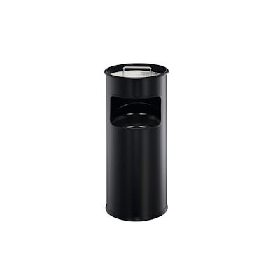 Durable Papierkorb mit Ascher METALL rund, 260x620mm (ØxH), 17 l, schwarz