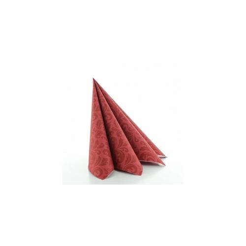 Sovie HORECA Serviette Carlo in Bordeaux aus Linclass® Airlaid 40 x 40 cm, 50 Stück – Ornamente Schnörkel