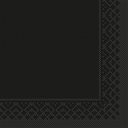 Mank Serviette Tissue in Schwarz, 33 x 33 cm, 1/8 Falz, 100 Stück Image