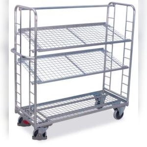 VARIOfit Etagenwagen, Tragl. 250kg, 3 Etage(n), Ladefl. LxB 1320x535mm, Drahtgitterböden Image