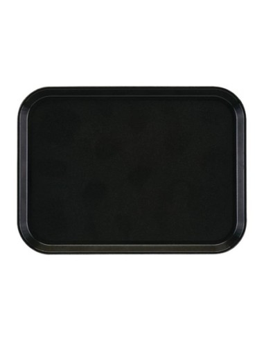Cambro Epictread rechteckiges rutschfestes Fiberglastablett schwarz 35x27cm Image