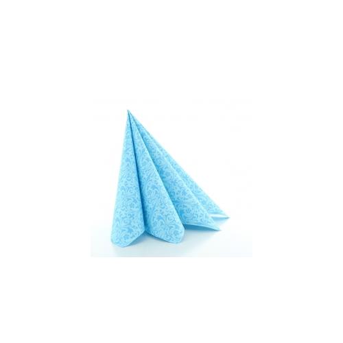 Sovie HORECA Serviette Janet in aqua aus Linclass® Airlaid 40 x 40 cm, 50 Stück – Ornamente Schnörkel Floral