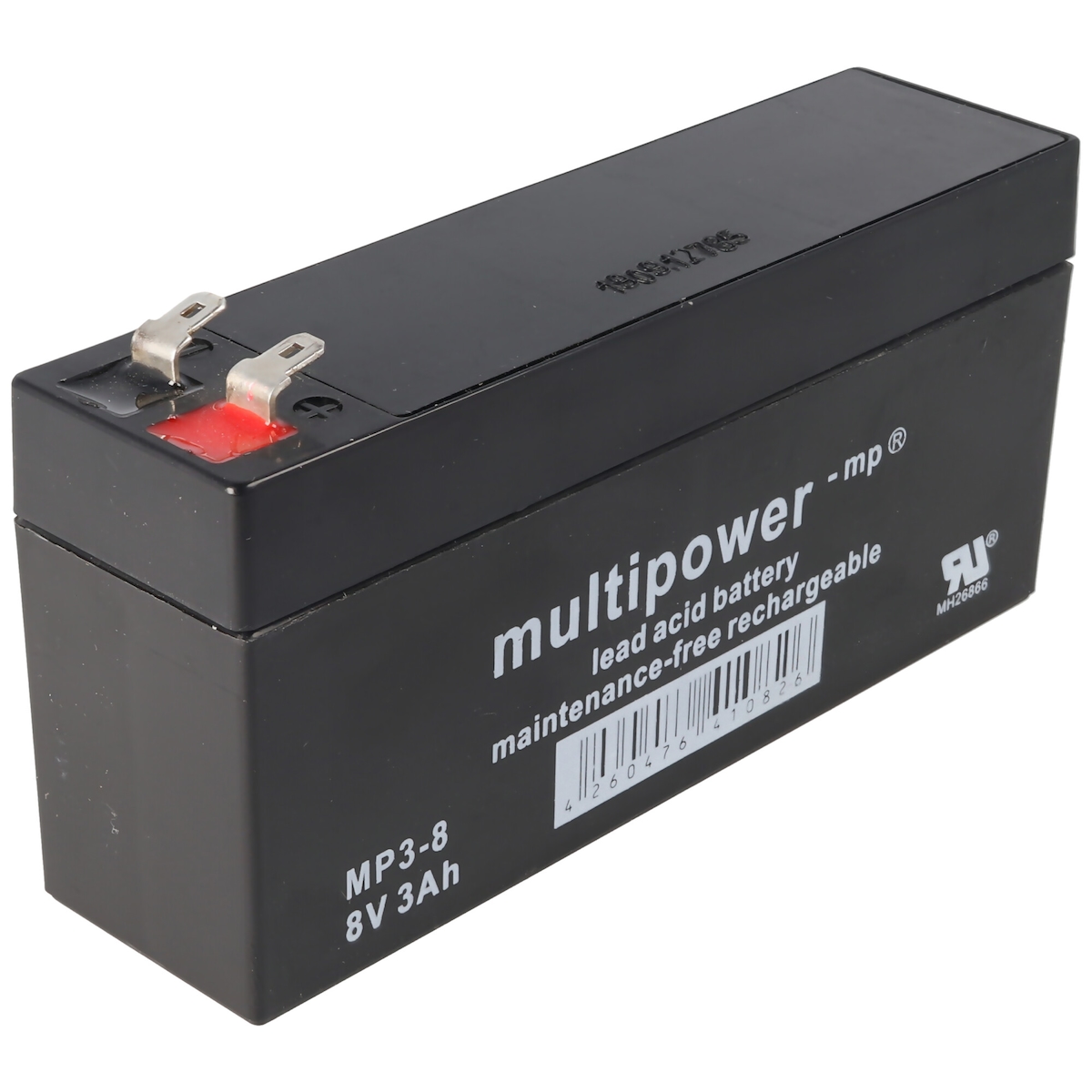 Multipower MP3-8 Blei-Akku 8 Volt 3000mAh mit 2 Faston 4,8mm Steckkontakten Image