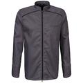 Exner 221 - Kochjacke langarm, 2-wege RV, Fb. graphit, Paspel schwarz : schwarz 65% Polyester 35%Baumwolle 220 g/m² XL