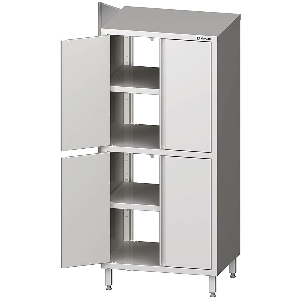 Stalgast Edelstahl Durchreiche-Hochschrank mit Flügeltüren, 1100x500x1800 mm, mit zwei Schrankräumen, verschweißt Image