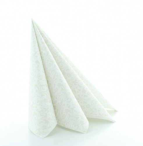 Sovie HORECA Serviette Janet in hellgrau aus Linclass® Airlaid 40 x 40 cm, 50 Stück - Floral Ornamente Schnörkel Image