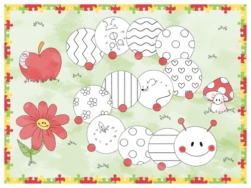 Mank Tischset Airlaid Kleine Raupe, 40 x 30 cm, 100 Stück - Platzdeckchen Malspaß Platzset Image