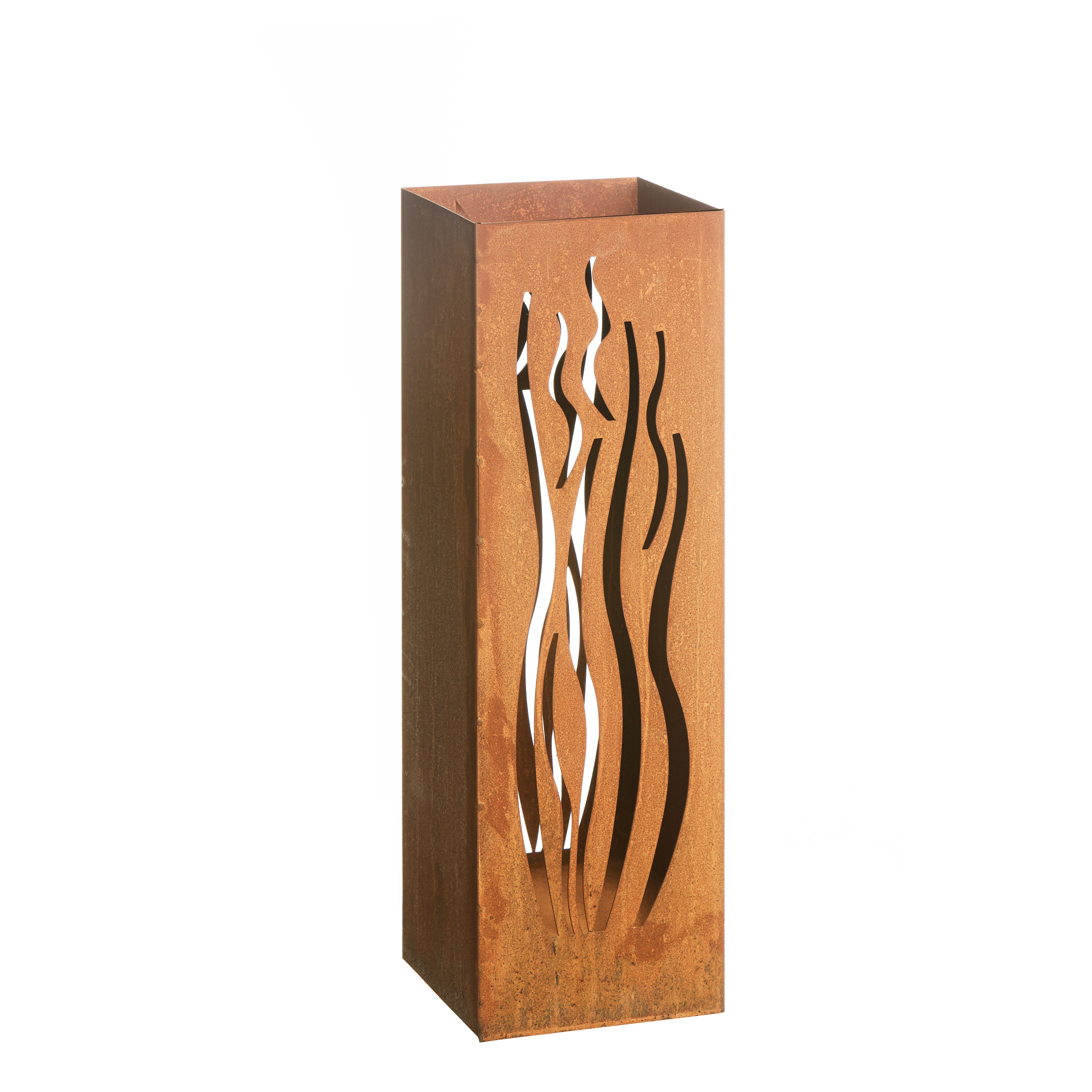 Gartenfreude Feuersäule, Design Wellen, 16 x 16 x 50 cm, Edelrost