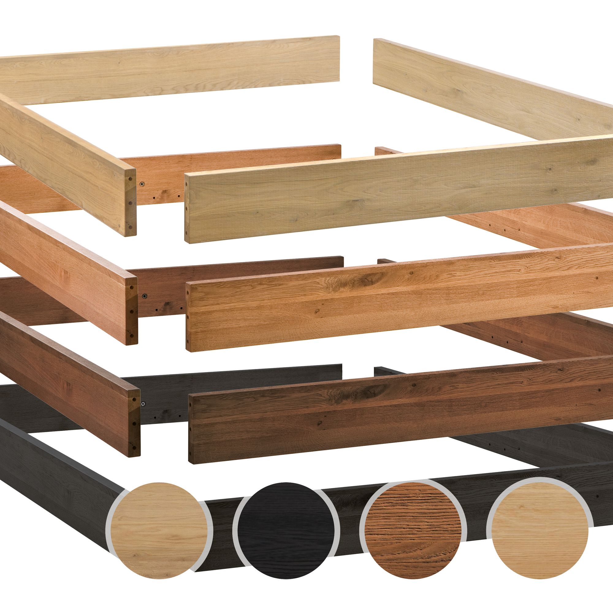 Hasena Oak-Line Massivholz Bettrahmen Modul 18 90x190 cm / Eiche bianco, gebürstet, geölt