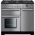 Rangemaster Toledo + TOLP90DFFSS/C 90cm Dual Fuel Range Cooker - Stainless Steel/Chrome - A/A Rated