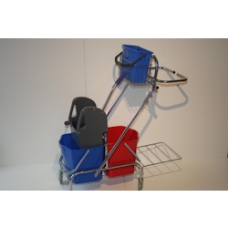 CleanSV Doppelfahrwagen Dofa 20 plus mit 4 Liter Eimer, Abfallsackhalter, Presse Image