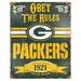 Green Bay Packers 14.5'' x 11.5'' Embossed Metal Sign