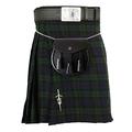 Scottish Black Watch Tartan Traditional Kilt Set with Kilts Sporran Belt Buckle Pin (44)