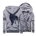 M.YAN Men Teenager Zip Up Thick Padded Lined Fleece Hoodies Sweatshirt Jacket Overcoat Autumn Winter Thick Tracksuits Soft Fleece Sweatshirt Warm Comfortable Wolf Gray L