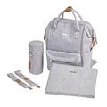 BABABING | Mani Baby Changing Bag Large Backpack with Adjustable Shoulder Straps | Multifunction Baby Bag Backpack with Detachable Changing Mat | Grey/Brown