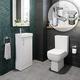 Affine Bathroom Cloakroom Suite Vanity Unit Close Coupled Toilet Basin Tap & Waste Set