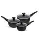 Prestige Thermo Smart Non Stick Saucepan Set of 3 - Saucepans for Induction Hobs 16, 18 & 20cm with Glass Lids & Heat Indicator Handles, Dishwasher Safe Cookware Made In Italy