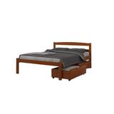 Full Econo Bed in Light Espresso with Dual Underbed Drawers - Donco 575-FE-505-E