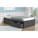 Twin Dark Grey Bed with Dual Under Bed Drawers - Donco 400-TDG_505-DG