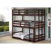 Twin / Twin / Twin Triple Bunkbed in Cappuccino - Donco 1555-TTTCP