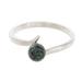 'Round Jade Single-Stone Ring in Dark Green from Guatemala'