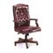 Boss Traditional High-Back Executive Swivel Chair - Mahogany Finish Burgundy