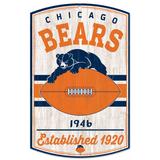 WinCraft Chicago Bears 11'' x 17'' Retro Wood Sign