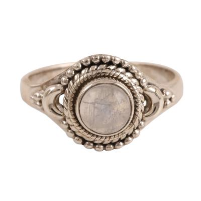 Gemstone Moon,'Rainbow Moonstone Cocktail Ring Crafted in India'