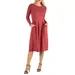 24Seven Comfort Apparel Women's Midi Length Fit N Flare Pocket Dress, Brown, Small