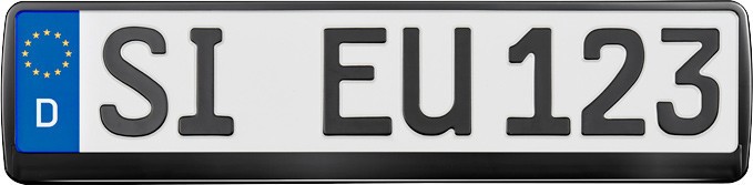 Erich Utsch Kennzeichenträger [Black-Brilliant] Kennzeichenhalter schwarz IT0000779 Image