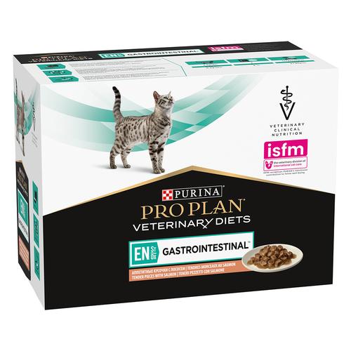 10 x 85 g Megapack PURINA PRO PLAN Veterinary Diets Feline EN Lachs Katzennassfutter