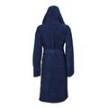 aztex 100% Cotton Robe with a Hood, Unisex Dressing Gown, Towelling Bathrobe, Luxuriously Thick Robe, 550gsm - Navy, Medium
