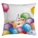 East Urban Home Happy Birthday Indoor/Outdoor 36" Throw Pillow Cover Polyester | 36 H x 36 W x 0.1 D in | Wayfair 911174425B12453B9431BC648B7CAFE6