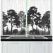 East Urban Home 2 Piece Summer Forest w/ Pine & Fir Trees Grass Bush Silhouettes Kitchen Curtain Polyester | 39 H x 55 W x 0.1 D in | Wayfair