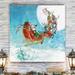The Holiday Aisle® 'Reindeer Sleigh' by Carol Robinson - Print Canvas in Blue | 10 H x 10 W x 1.5 D in | Wayfair 5F080C32582E456EA5123780D50CFA54