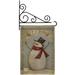 Breeze Decor Let It Snow Happy Snowman 2-Sided Burlap 19 x 13 in. Garden Flag in Gray | 18.5 H x 13 W x 0.1 D in | Wayfair