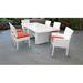 Lark Manor™ Amija 7 Piece Outdoor Dining Set w/ Cushions Metal in White | 30 H x 79 W x 40.5 D in | Wayfair 9DFD3B5D87A7475DA31369302FE77643