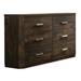 Mistana™ Akers Wooden 6 Drawer Dresser Wood in Brown | 36 H x 59 W x 16 D in | Wayfair 81E41D7AD61444B387805A1220AA575E