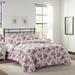 Laura Ashley Lidia Pink Floral Reversible Quilt Set Polyester/Polyfill/Cotton in Pink/Yellow | Full/Queen Quilt + 2 Standard Shams | Wayfair 176855