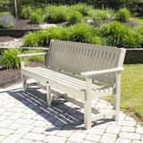 Highland Dunes Lunz Plastic Garden Outdoor Bench Plastic in White | 34.875 H x 75.25 W x 26.25 D in | Wayfair 86801D73D0A745E5AC725B0C7944CBAF