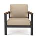 Birch Lane™ Townsend Outdoor Patio Lounge Chair w/ Sunbrella Cushions in Black/Brown/White | 28.7 H x 30 W x 33 D in | Wayfair