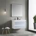 Orren Ellis Fahriye LED Lighted 35" Single Bathroom Vanity Set w/ Mirror Glass/Plastic | 56.75 H x 35.19 W x 56.75 D in | Wayfair