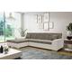 DOMO. Collection Treviso Ecksofa, Sofa mit Schlaffunktion in L-Form, Polsterecke, grau/weiß, 267x178x83 cm
