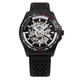 Men's Watches,Double-Sided Skeleton Automatic Mechanical Watch, Black Face Silicone Band