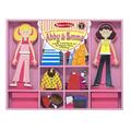 Melissa & Doug Abby and Emma Deluxe Magnetic Wooden Dress-Up Dolls Play Set (55+ pcs)