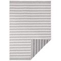 freundin Home Collection Nora In- & Outdoor Teppich – Wendeteppich Wetterfest Modernes Design Teppich für Balkon Terrasse Wintergarten Badteppich Wohnzimmerteppich, Silber, Creme, 80x250cm